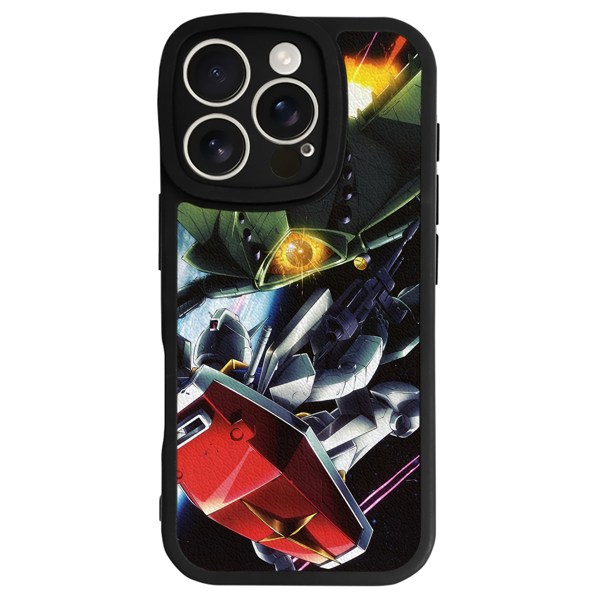 （画像用） 機動戦士ガンダム Mobile Suit Gundam 【iPhone 16シリーズ対応】シリコンスマホケース（レザー調） 材質：シリコン